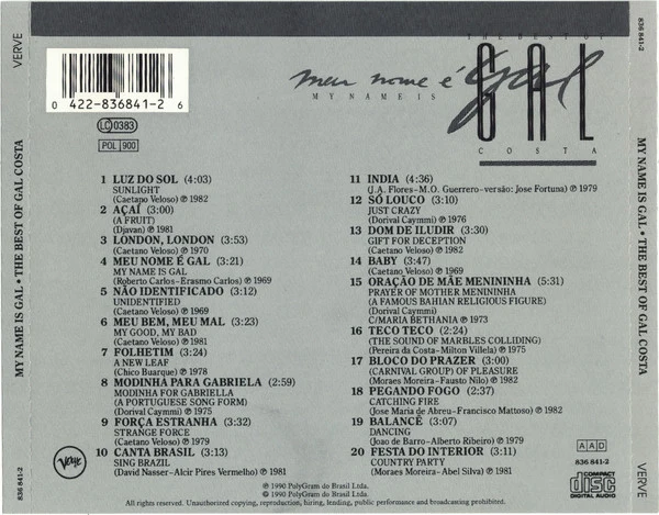 Gal Costa - Meu Nome É Gal (My Name Is Gal) - The Best Of Gal Costa (CD, Comp) - Image 5