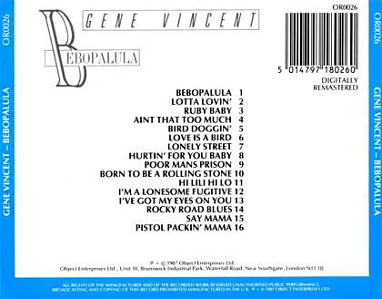 Gene Vincent - Bebopalula (CD, Comp) - Image 2