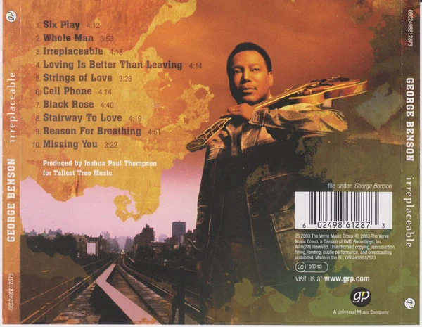 George Benson - Irreplaceable (CD, Album) - Image 2