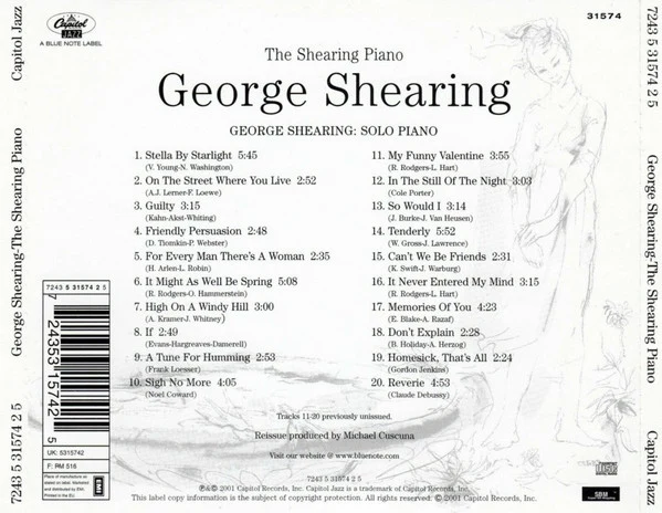 George Shearing - The Shearing Piano (CD, Album, RE, SBM) - Image 2