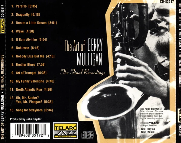 Gerry Mulligan - The Art of Gerry Mulligan: The Final Recordings (CD, Comp) - Image 4