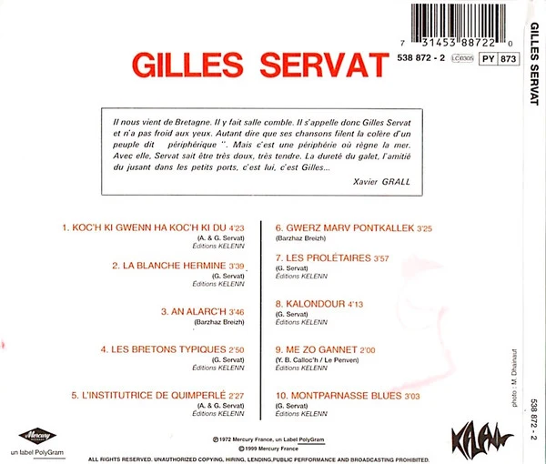 Gilles Servat - Gilles Servat (CD, Album, RE, Dig) - Image 2