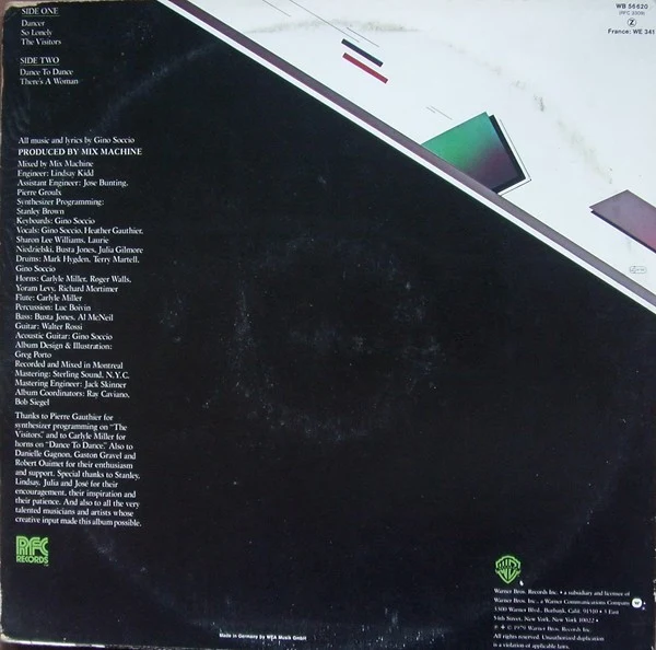 Gino Soccio - Outline (LP, Album) - Image 2