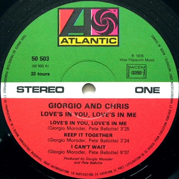 Giorgio Moroder And Chris Bennett - Love's In You, Love's In Me (LP, Album) - Image 3