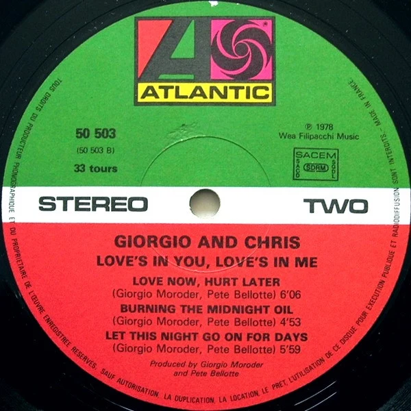 Giorgio Moroder And Chris Bennett - Love's In You, Love's In Me (LP, Album) - Image 4