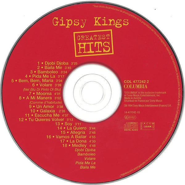 Gipsy Kings - Greatest Hits (CD, Comp) - Image 4