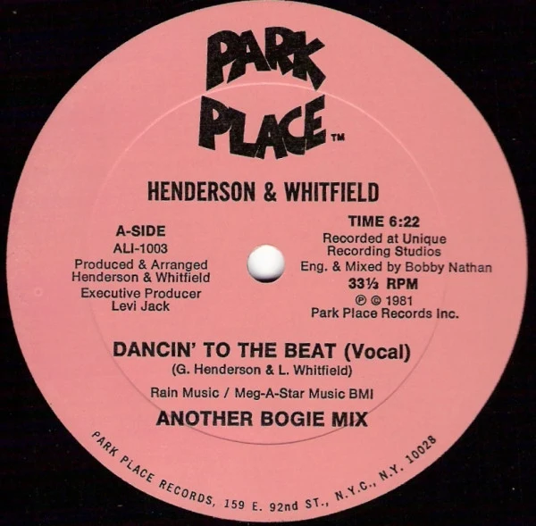 Greg Henderson & Leugene Whitfield - Dancin' To The Beat (12")