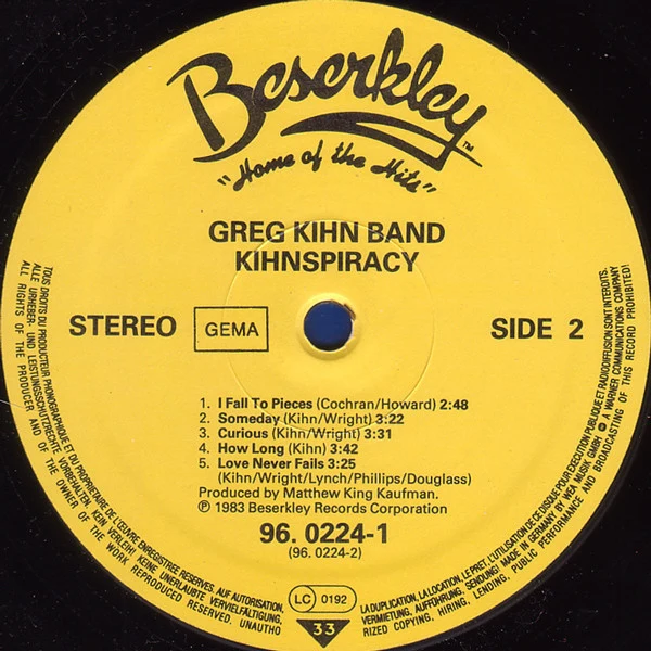 Greg Kihn Band - Kihnspiracy (LP, Album) - Image 4
