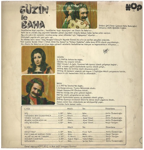Güzin İle Baha - Ateş Böceğim (LP, Album) - Image 2