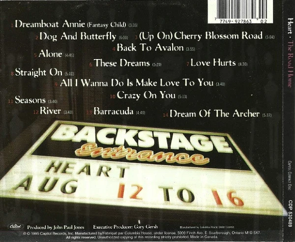 Heart - The Road Home (CD, Album, Club) - Image 3