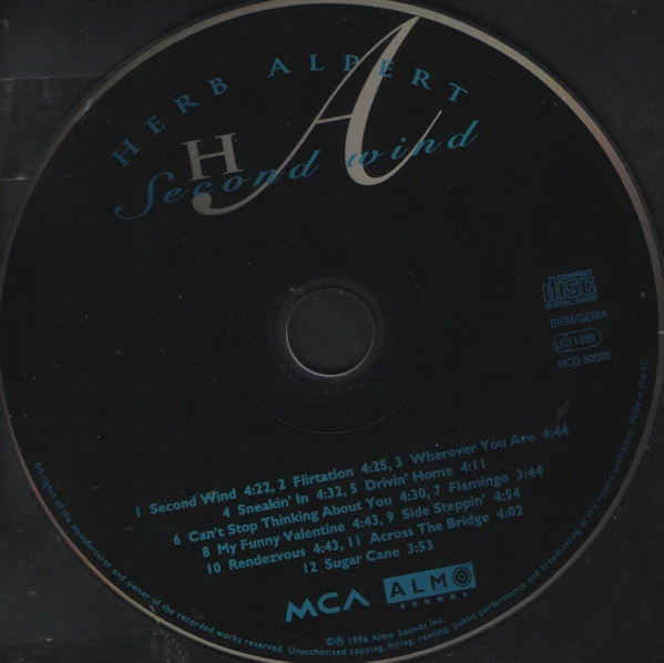 Herb Alpert - Second Wind (CD, Album) - Image 3