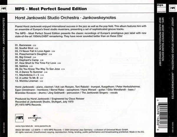 Horst Jankowski And His Studio Orchestra - Jankowskeynotes (CD, Album, RE, RM) - Image 3