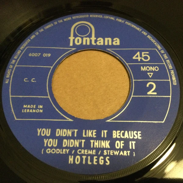 Hotlegs - Neanderthal Man  (7", Single, Mono) - Image 2