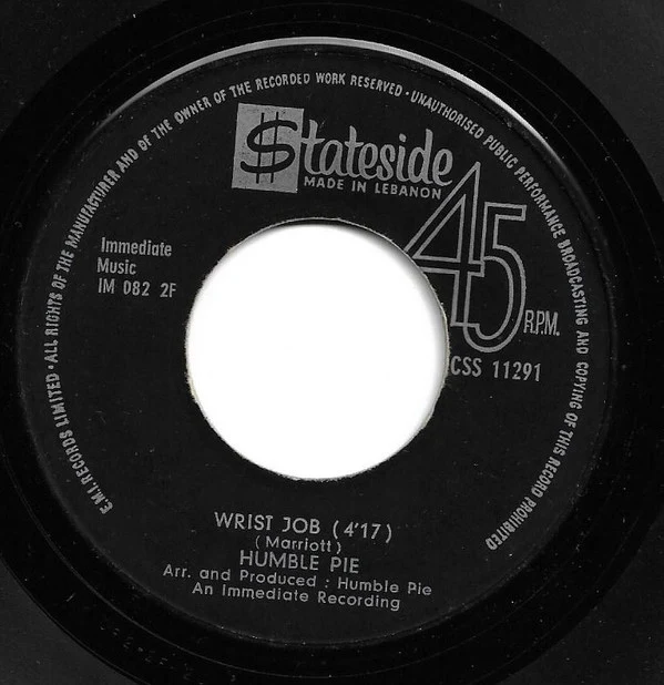 Humble Pie - Natural Born Bugie / Wrist Job (7", Single, Mono) - Image 2