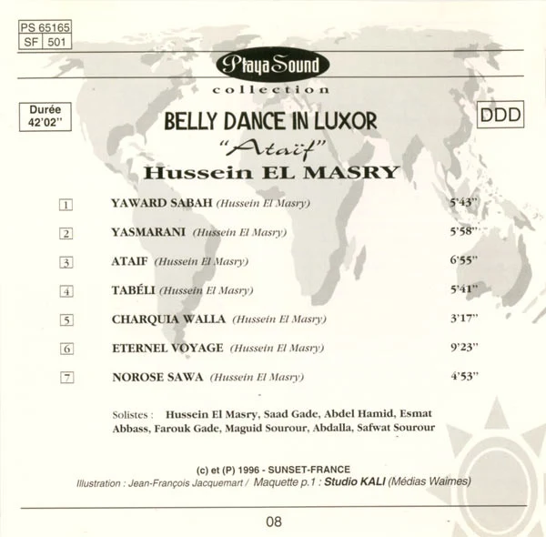 Hussein El Masry - Belly Dance In Luxor “Ataïf” (CD, Album) - Image 4