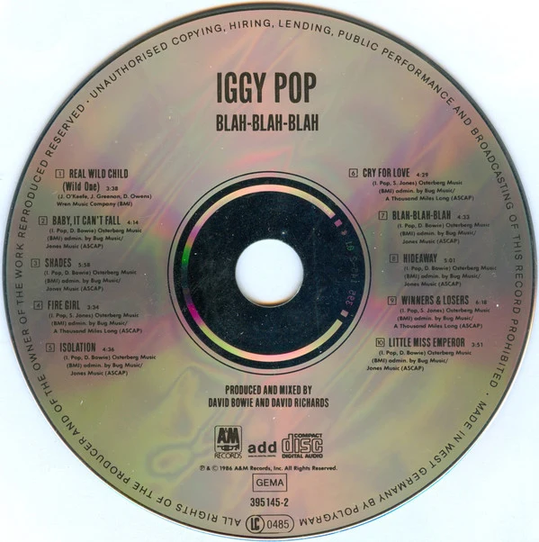 Iggy Pop - Blah-Blah-Blah (CD, Album) - Image 3