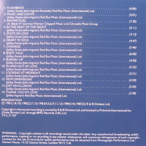 Imagination - Flashback (CD, Comp) - Image 4