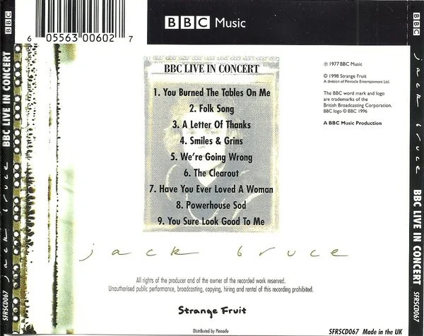 Jack Bruce - BBC Live In Concert (CD, Album, RE) - Image 3
