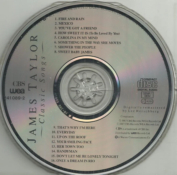James Taylor (2) - Classic Songs (CD, Comp, RE, RM) - Image 3