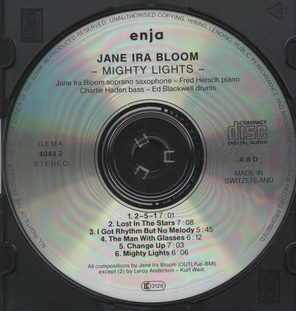 Jane Ira Bloom - Mighty Lights (CD, Album, RE) - Image 3