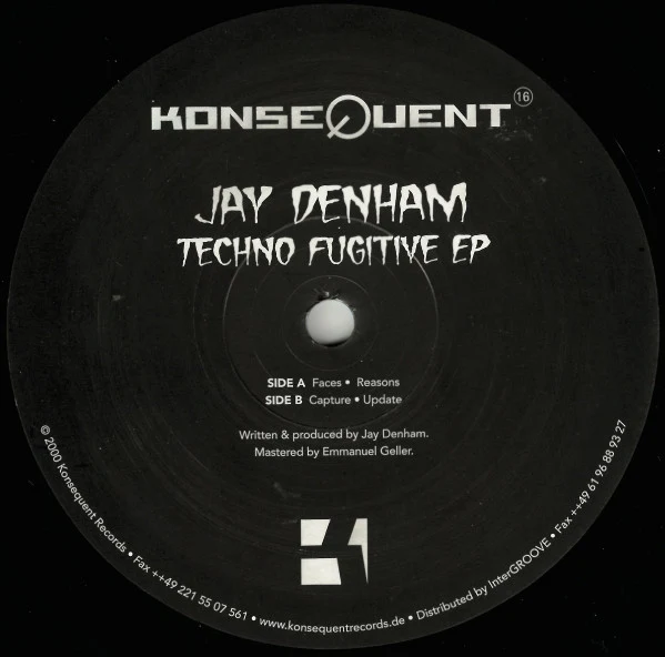 Jay Denham - Techno Fugitive EP (12", EP)