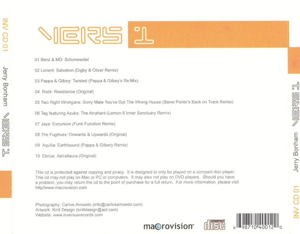 Jerry Bonham - Vers 1 (CD) - Image 2
