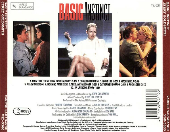Jerry Goldsmith - Basic Instinct (Original Motion Picture Soundtrack) (CD, Album) - Image 5