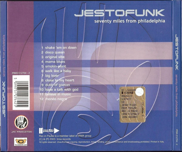 Jestofunk - Seventy Miles From Philadelphia (CD, Album, Dig) - Image 2