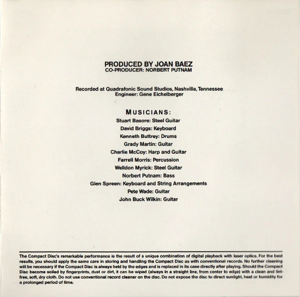 Joan Baez - Come From The Shadows (CD, Album) - Image 5