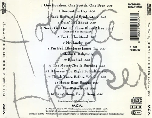 John Lee Hooker - The Best Of 1965 To 1974 (CD, Comp) - Image 2