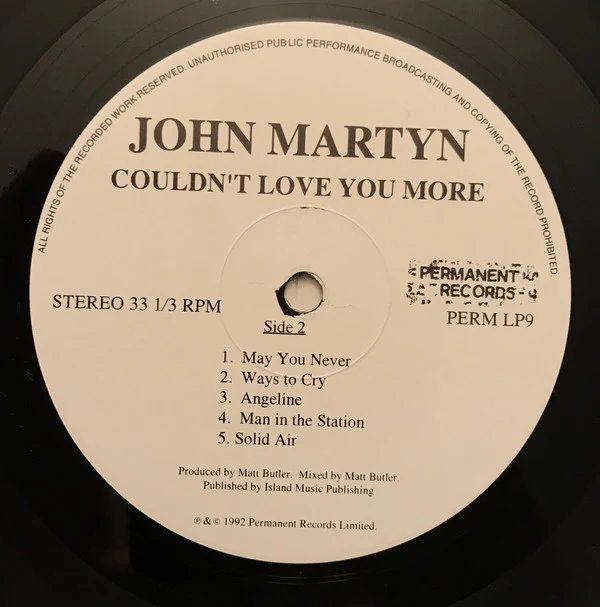 John Martyn - Couldn't Love You More (LP, Album) - Image 3