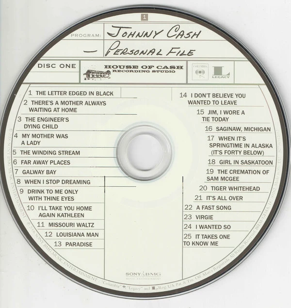 Johnny Cash - Personal File (2xCD, Album) - Image 3