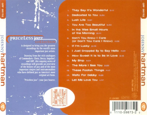 Johnny Hartman - Priceless Jazz Collection (CD, Comp) - Image 2