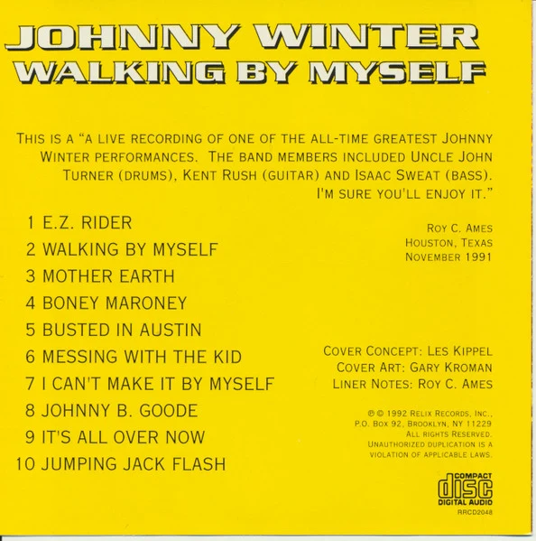 Johnny Winter - Walking By Myself (CD, Album) - Image 3