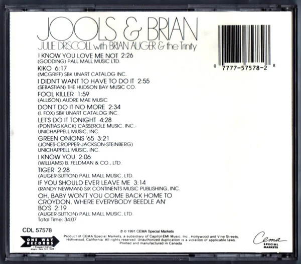 Julie Driscoll, Brian Auger & The Trinity - Jools & Brian (CD, Album, RE) - Image 4