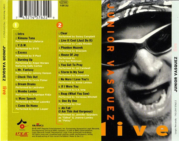 Junior Vasquez - Live (Vol. 1) (2xCD, Comp, Mixed) - Image 3