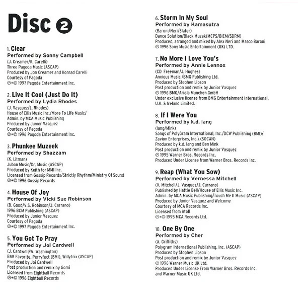 Junior Vasquez - Live (Vol. 1) (2xCD, Mixed) - Image 5
