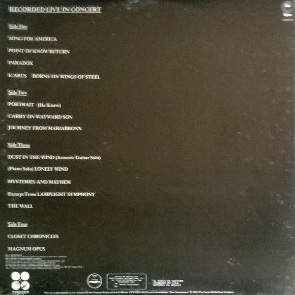 Kansas (2) - Two For The Show = Dos Para La Funcion (2xLP, Album) - Image 2