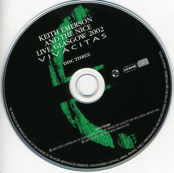 Keith Emerson And The Nice - Vivacitas - Live At Glasgow 2002 (3xCD, Album) - Image 5