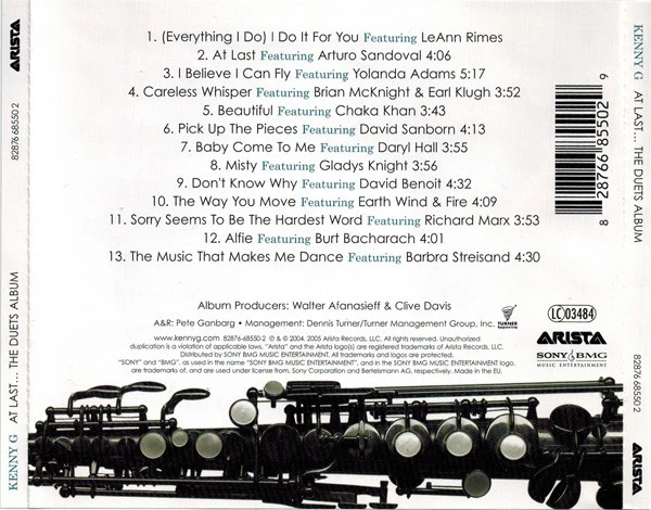 Kenny G - At Last... The Duets Album (CD, Album) - Image 3