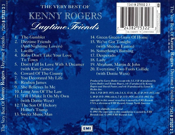 Kenny Rogers - Daytime Friends (The Very Best Of Kenny Rogers) (CD, Comp, RM) - Image 2