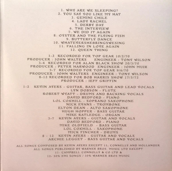 Kevin Ayers - Singing The Bruise (The BBC Sessions 1970-72) (CD, RE) - Image 5