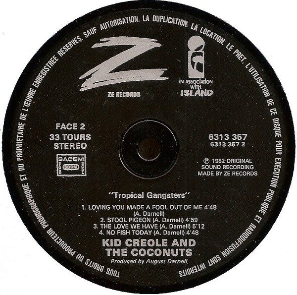 Kid Creole And The Coconuts - Tropical Gangsters (LP, Album) - Image 4