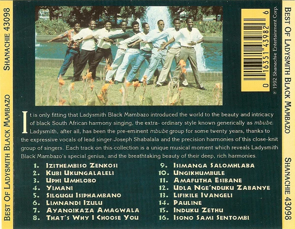 Ladysmith Black Mambazo - Best Of Ladysmith Black Mambazo (CD, Comp) - Image 2
