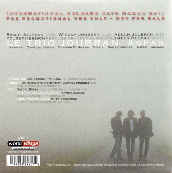 Le Trio Joubran* - AsFar (CD, Album, Promo) - Image 2