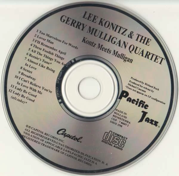 Lee Konitz & The Gerry Mulligan Quartet* - Konitz Meets Mulligan (CD, Album, RE) - Image 5