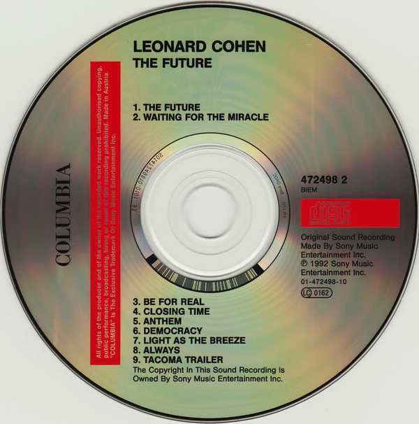 Leonard Cohen - The Future (CD, Album, RE) - Image 3