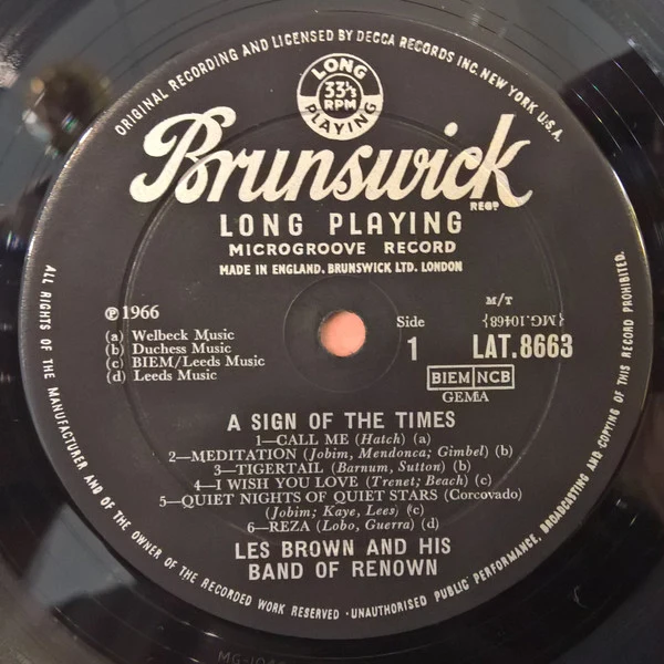 Les Brown And His Band Of Renown - A Sign Of The Times (LP, Album, Mono) - Image 3
