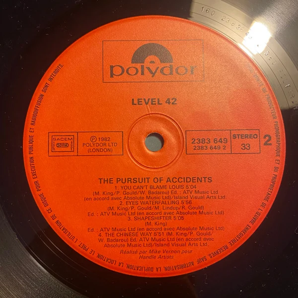 Level 42 - The Pursuit Of Accidents (LP, Album) - Image 3