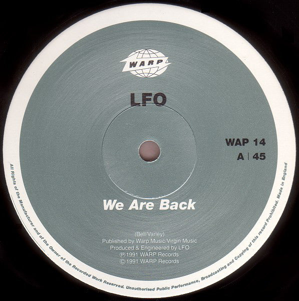 LFO - We Are Back / Nurture (12", Single) - Image 3
